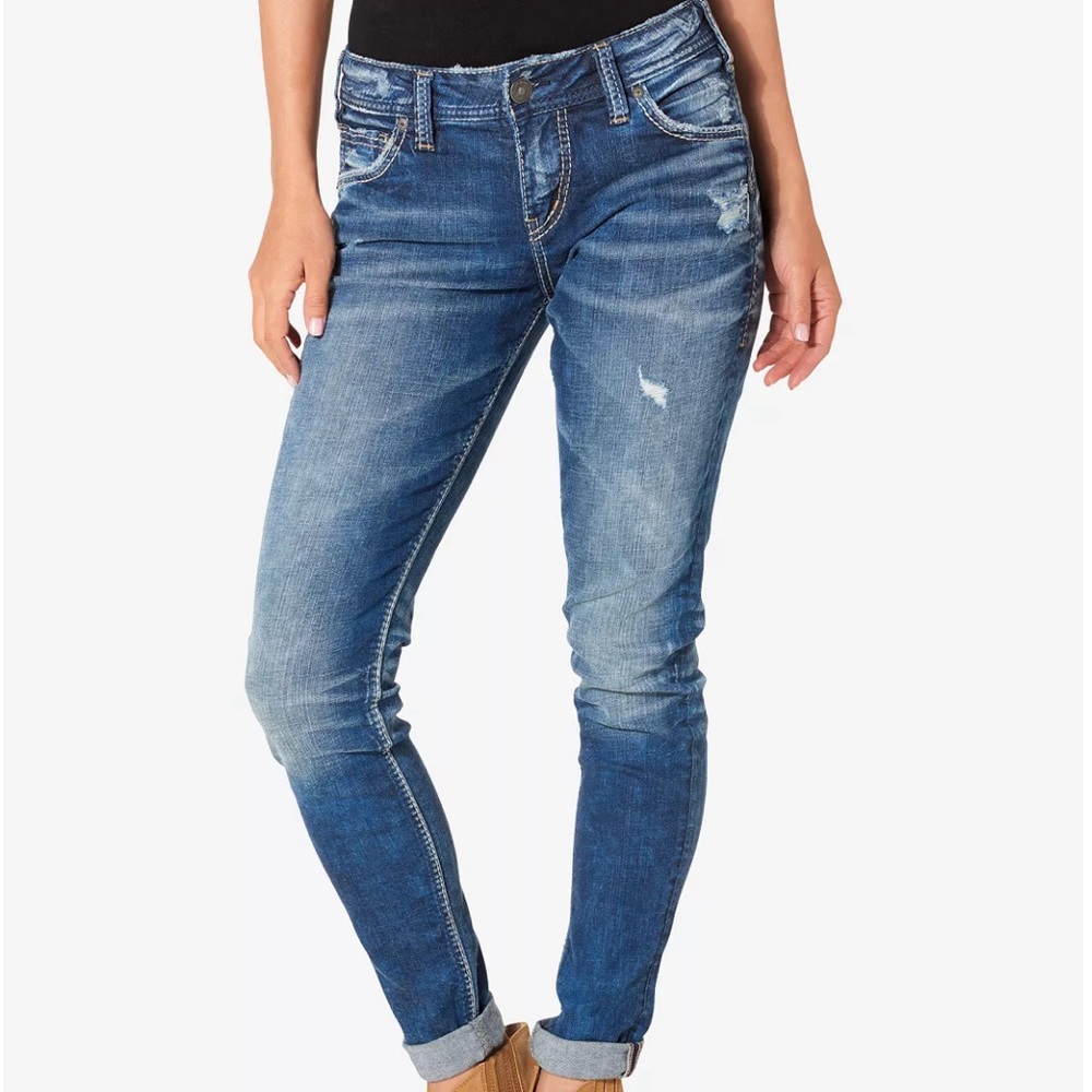 Silver Jeans Co Skinny Leg Mid Rise Jeans